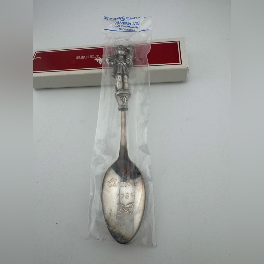 Reed & Barton Shepherd Boy‎ Christmas 1984 Engraved Spoon NIB